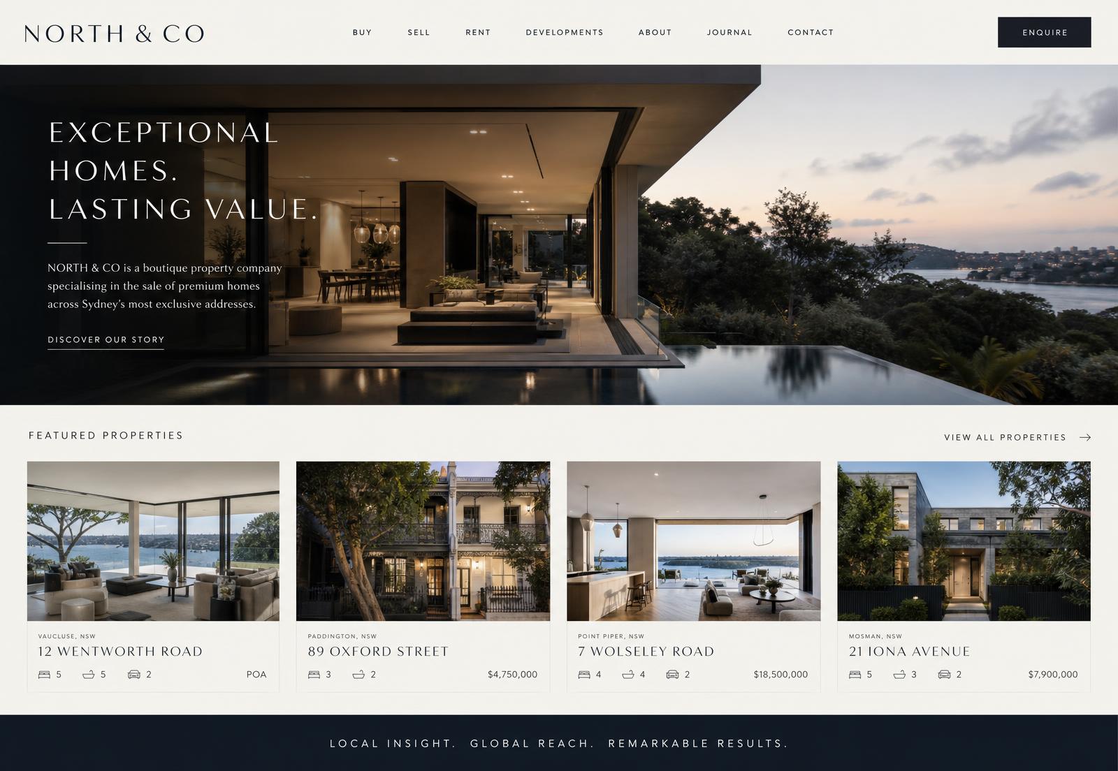 North & Co website design by NORI
